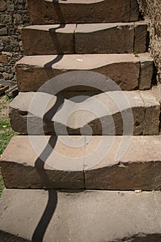 Stone staircase Geghard monastic complex. Armenia, Kotayk